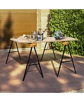 Gouun 2 Pack Heavy Duty Sawhorse with Steel Folding Legs