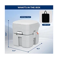 SereneLife 20-Liter Outdoor Portable Toilet with Detachable Waste Tank