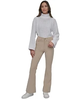 Dkny Jeans Women's Corduroy Cord High-Rise Flare Pants