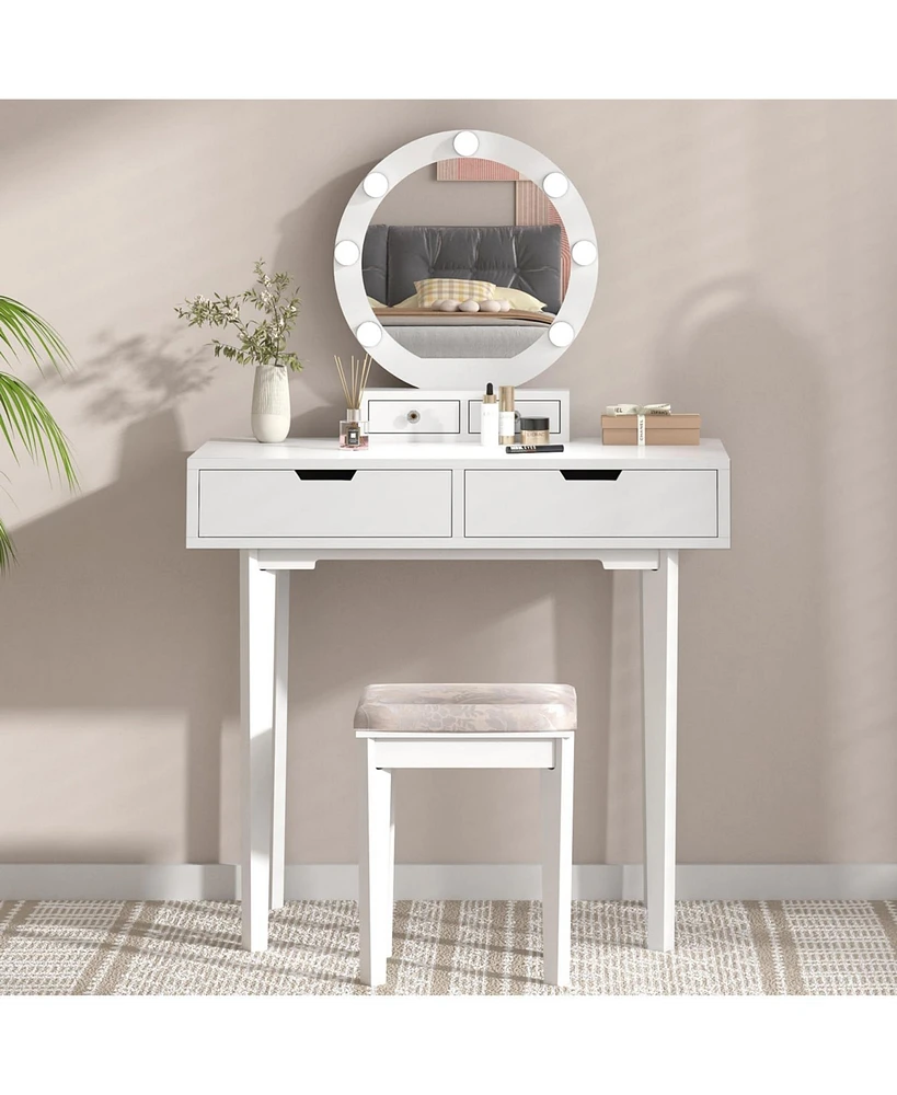 gaomon Vanity Desk, Makeup Vanity Table with Lighted Mirror