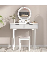 gaomon Vanity Desk, Makeup Vanity Table with Lighted Mirror