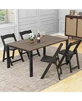 Gouun Set of 4 Dining Chairs Foldable Kitchen Chair with Rubber Wood Legs and Padded Seat