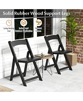 Gouun Set of 4 Dining Chairs Foldable Kitchen Chair with Rubber Wood Legs and Padded Seat