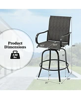 Gouun 2 Pieces 360 Rotating Bar Stool Set with Armrests for Patio