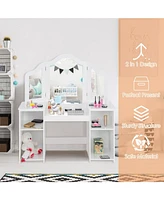 Gouun Kids Tri Folding Mirror Makeup Dressing Vanity Table Set