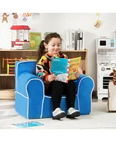 Gouun Upholstered Kids Sofa with Velvet Fabric and High-Quality Sponge