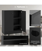 Gouun 2-Door Modern Floor Storage Cabinet with 3-Tier Shelf