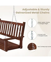 Gouun 3-Person Wooden Outdoor Porch Swing with 800 lbs Weight Capacity