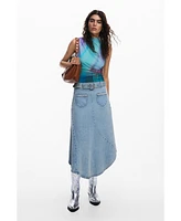 Desigual Women's Asymmetric denim skirt