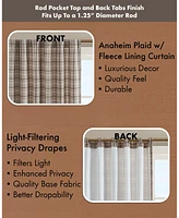 Madison Park Anaheim Plaid Curtain 1 Panel for bedroom, Rob Pocket/Back Tab fit up to 1.25 inches rod Single Living Room