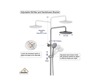 Casainc Thermostatic 9" Round Shower Head with 3 Spray Modes Hand System