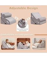 Gouun 6 Pieces Orthopedic Bed Wedge Pillow Set for Back Neck Leg