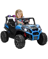 Qaba 2 Seater 24V Electric Car for Kids with Remote Control,