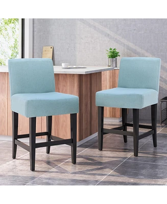 The Pop Home Set of 2 Modern Counter Stools,Soft Upholstered Seat for Kitchen & Dining-The Pop Home
