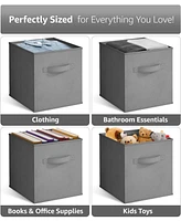 Sorbus 11 Inch Pack Foldable Fabric Storage Cube Bins with Handles - for Organizing Pantry, Closet, Nursery, Playroom