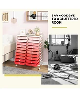 Gouun 20 Drawers Rolling Storage Cart Studio Organizer-Gradient