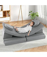 Gouun 10-Piece Kids Play Couch Sofa with Portable Handle