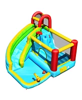Gymax Inflatable Kids Water Slide Jumper Bounce House Splash Water Pool Without Blower
