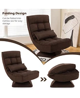 Gouun 5-Level Adjustable 360° Swivel Floor Chair with Massage Pillow