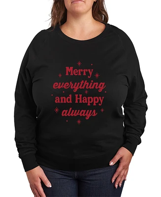 Hybrid Apparel Plus Trendy Merry Everything Graphic Pullover Top