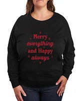 Hybrid Apparel Plus Trendy Merry Everything Graphic Pullover Top