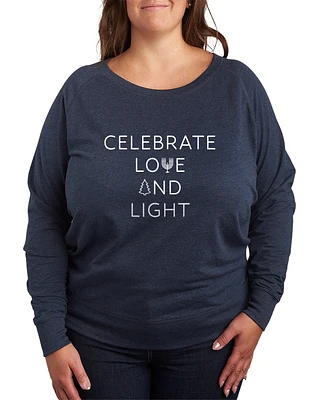 Hybrid Apparel Plus Trendy Celebrate Love and Light Graphic Pullover Top