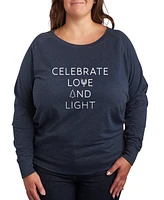 Hybrid Apparel Plus Trendy Celebrate Love and Light Graphic Pullover Top