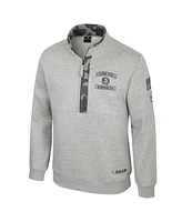 Colosseum Men's Heather Gray Florida State Seminoles Oorah Oht Military Appreciation Fleece Quarter-Zip Jacket