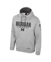 Colosseum Men's Heather Gray Michigan Wolverines Oorah Oht Military Appreciation Pullover Hoodie