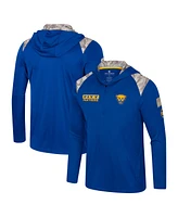 Colosseum Men's Royal Pitt Panthers Oht Military Appreciation Quarter-Zip Hoodie Jacket