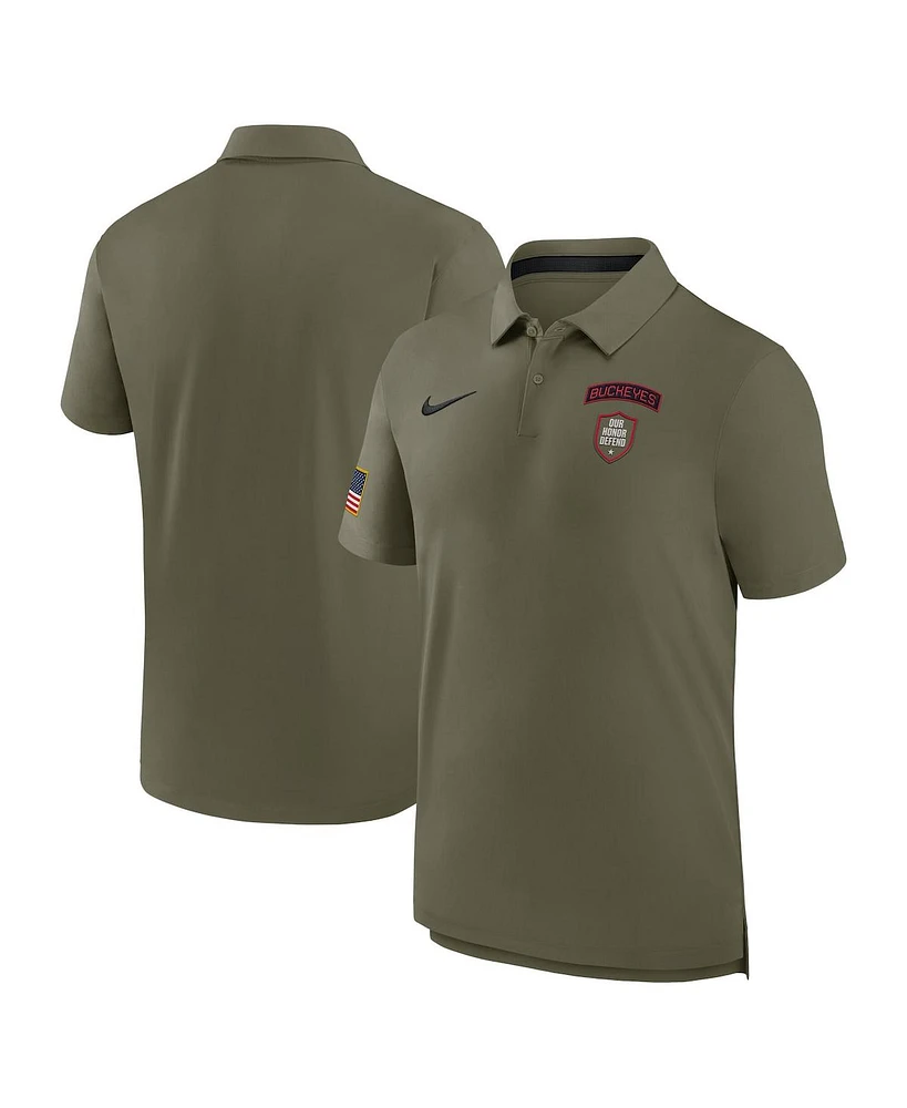 Nike Men's Olive Ohio State Buckeyes 2024 Military Appreciation Tour Performance Polo