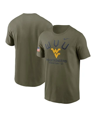 Nike Men's Olive West Virginia Mountaineers 2024 Military Appreciation Performance T-Shirt