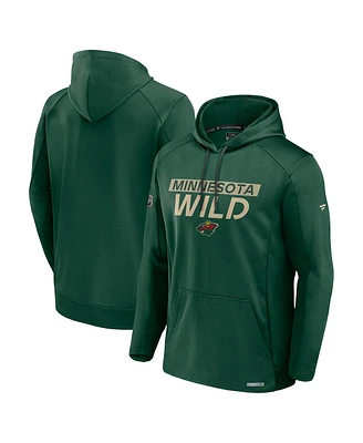 Fanatics Men's Green Minnesota Wild Authentic Pro Rink Fleece Pullover Hoodie