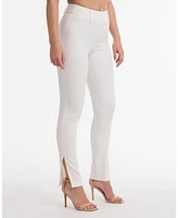 Bebe Women's High Waisted Slim Fit Pant with Side Slits