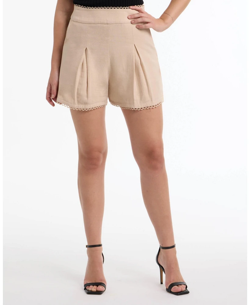 Bebe Women's Metallic Linen Short