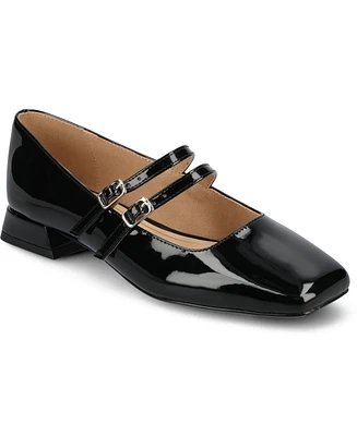 Journee Collection Women's Gredah Square Toe Double Strap Mary Jane Flats