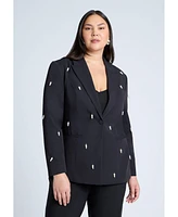 Eloquii Plus Pearl Detail Blazer