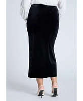 Eloquii Plus Velvet Maxi Skirt With Slit