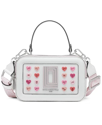 Karl Lagerfeld Paris Simone Small Leather Heart Pins Crossbody