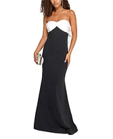 City Studios Juniors' Scuba Twisted Back-Bow Gown