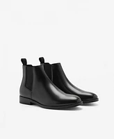 Mango Men's Leather-Effect Chelsea Ankle Boots