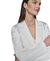 Karl Lagerfeld Paris Women's Embellished Notch-Lapel Blazer