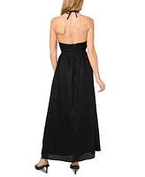 1.state Women's Keyhole Halter Open-Back Maxi Dress