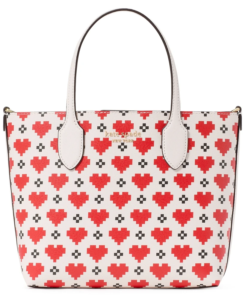 kate spade new york Bleecker Pixelated Hearts Printed Pvc Small Crossbody Tote