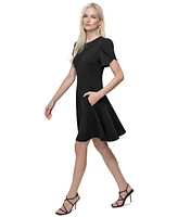 Dkny Women's Jewel-Neck Tulip-Sleeve Fit & Flare Dress