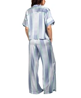 Midnight Bakery Women's Emberly Striped Satin Pajama Set