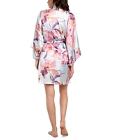 Midnight Bakery Women's Haven Floral Satin Wrap Robe