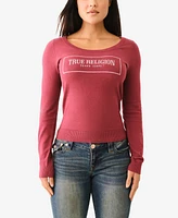 True Religion Women's Arch Logo Scoop Neck Top