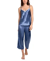 Linea Donatella Women's Flying Garden Cropped Satin Pajama Set