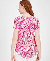 Jm Collection Women's Printed Short-Sleeve Top, Exclusively at Macy's